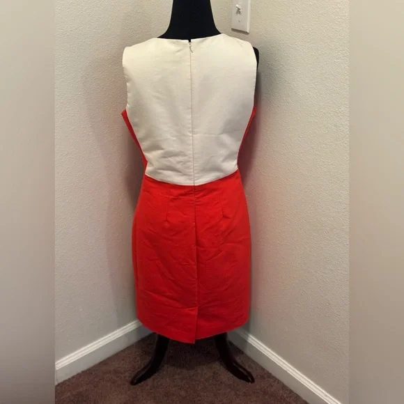 Belle Badgley Mischka Sheath Dress Colorblock Magenta Red Stretch US 12 44 - Picture 3 of 9